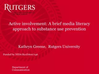 Active involvement: A brief media literacy approach to substance use prevention