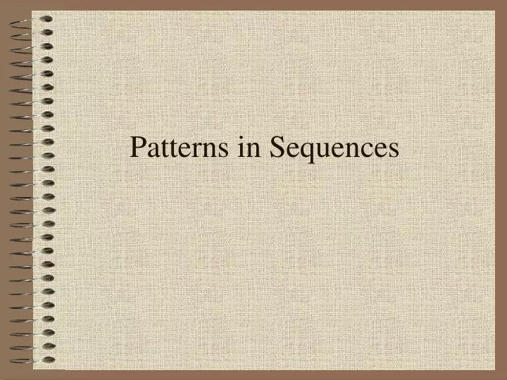 patterns in sequences