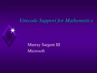 Unicode Support for Mathematics