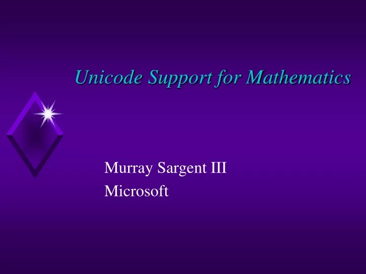 unicode support for mathematics