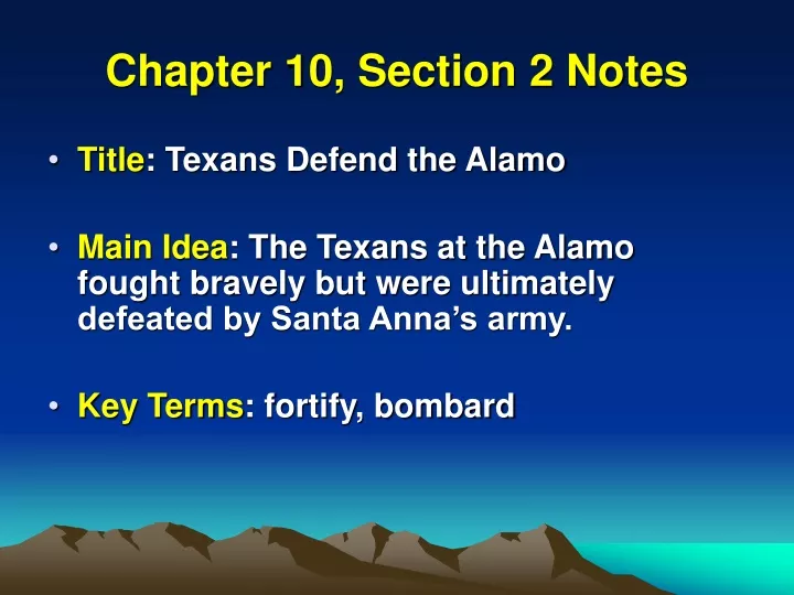 chapter 10 section 2 notes