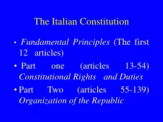 The Italian Constitution