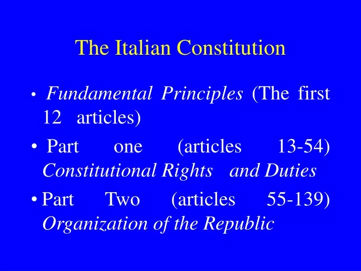the italian constitution