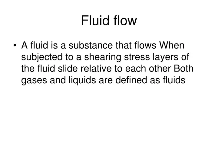 fluid flow