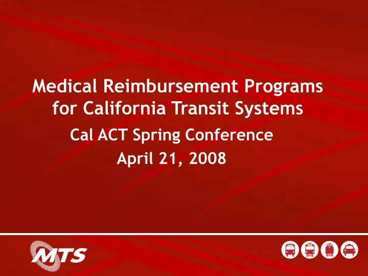 medical reimbursement programs for california transit systems