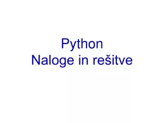 Python Naloge in rešitve