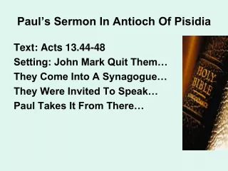 Paul’s Sermon In Antioch Of Pisidia