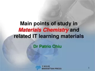 Main points of study in  Materials Chemistry  and  related IT  learning materials
