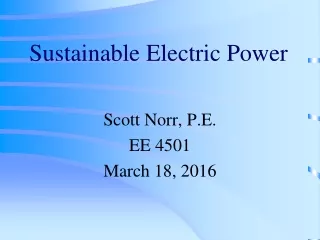 Sustainable Electric Power