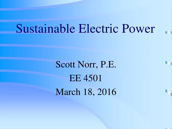 sustainable electric power