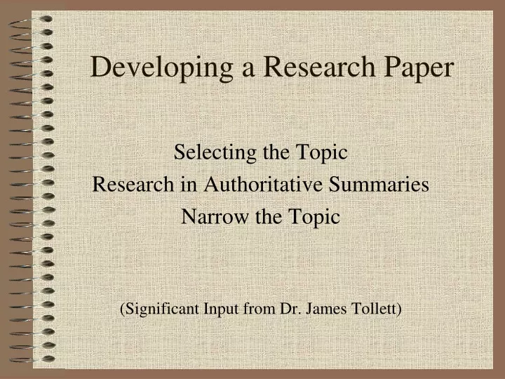 developing a research paper