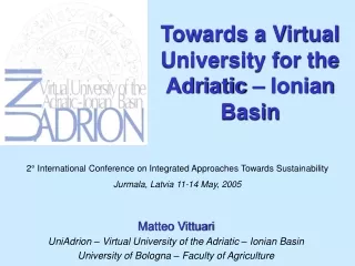 Towards a Virtual University for the  Adriatic – Ionian  Basin