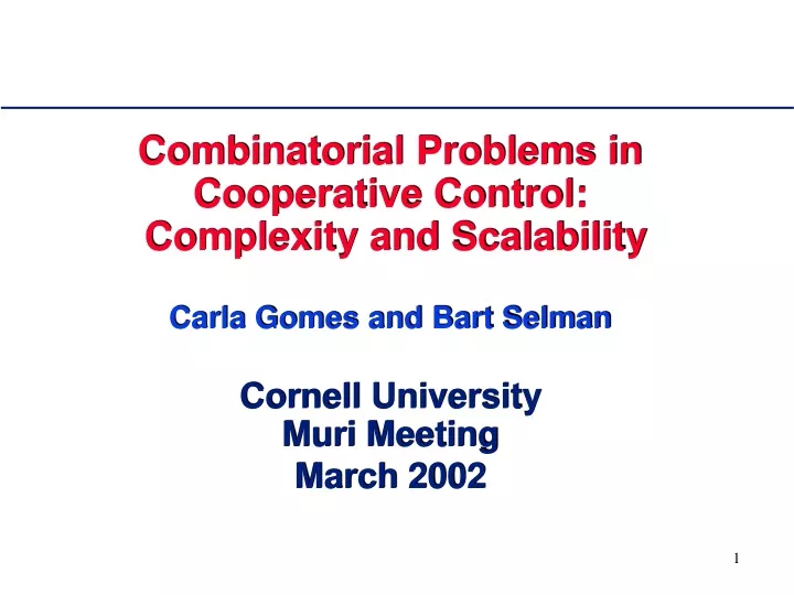 combinatorial problems in cooperative control