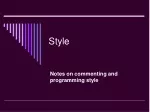 Programming Style Guide: Comments & Function Headers - slide 1