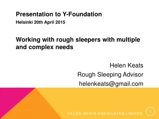 Presentation to Y-Foundation   Helsinki 20th April 2015
