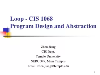 Loop - CIS 1068  Program Design and Abstraction