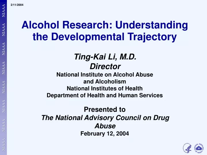 alcohol research understanding the developmental trajectory