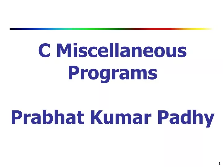 c miscellaneous programs prabhat kumar padhy