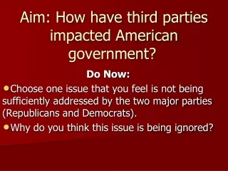 Aim: How have third parties impacted American government?