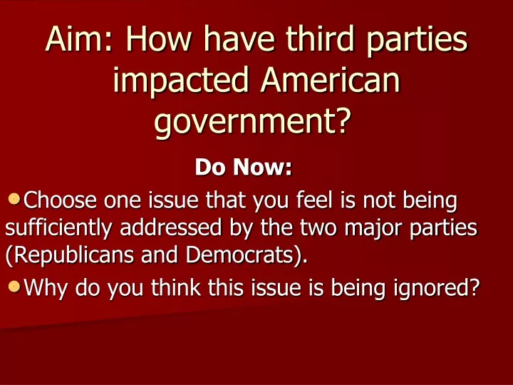 aim how have third parties impacted american government