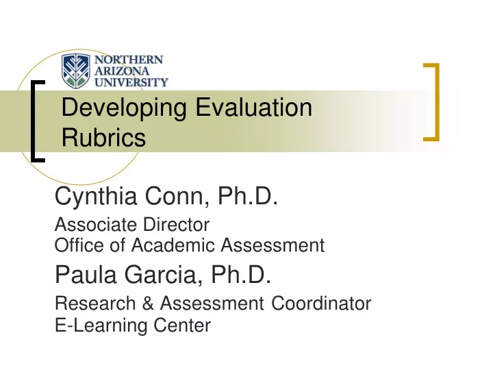 developing evaluation rubrics