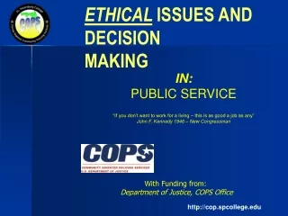 ETHICAL ISSUES AND DECISION MAKING