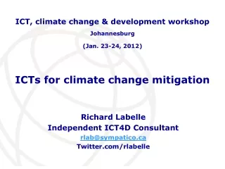 ICTs for climate change mitigation