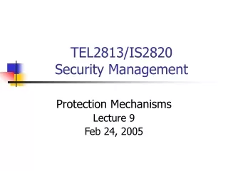 TEL2813/IS2820  Security Management