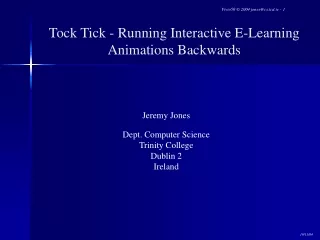 Tock Tick - Running Interactive E-Learning Animations Backwards