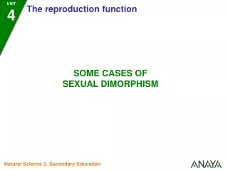 SOME CASES OF  SEXUAL DIMORPHISM