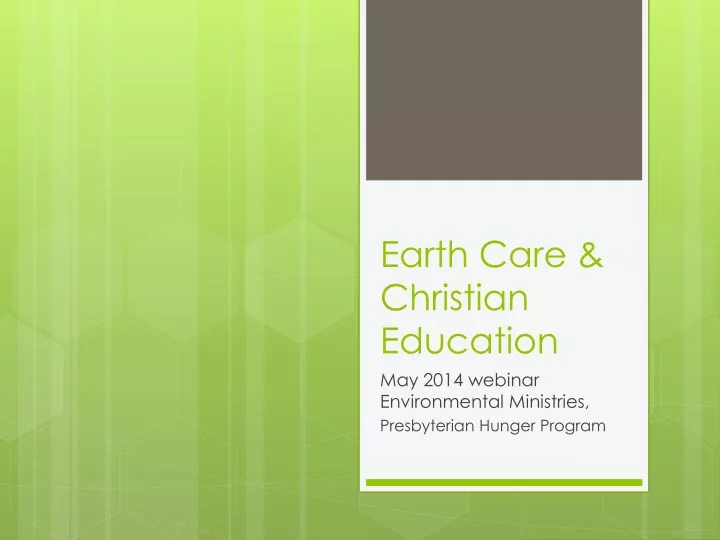 earth care christian education
