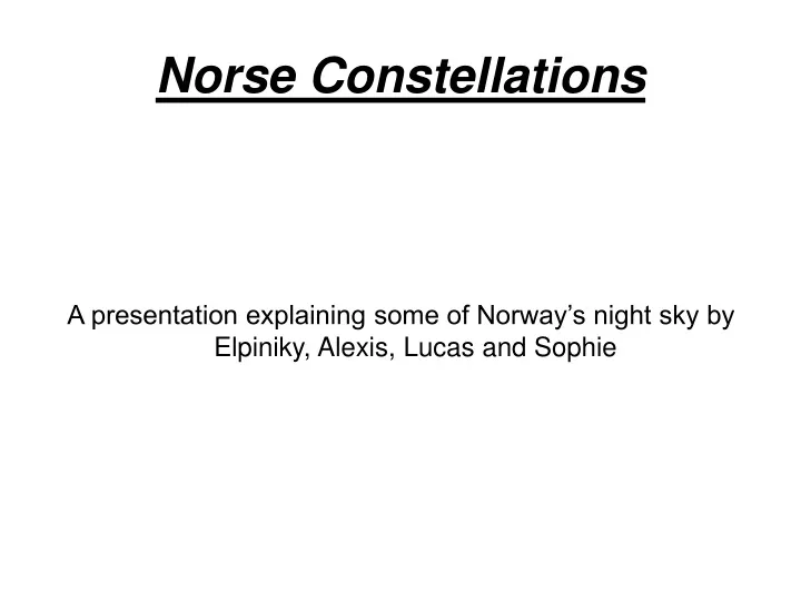 norse constellations