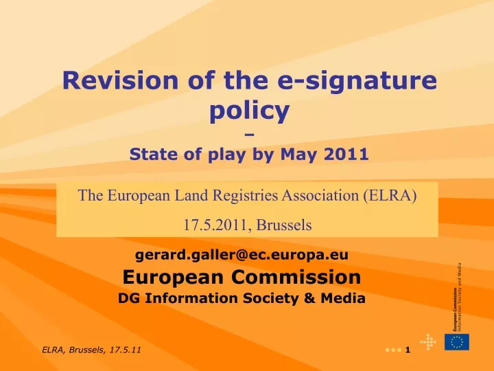 revision of the e signature policy state of play