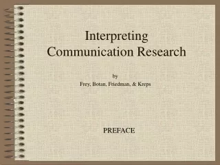 Interpreting  Communication Research