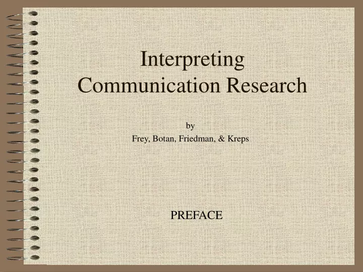 interpreting communication research