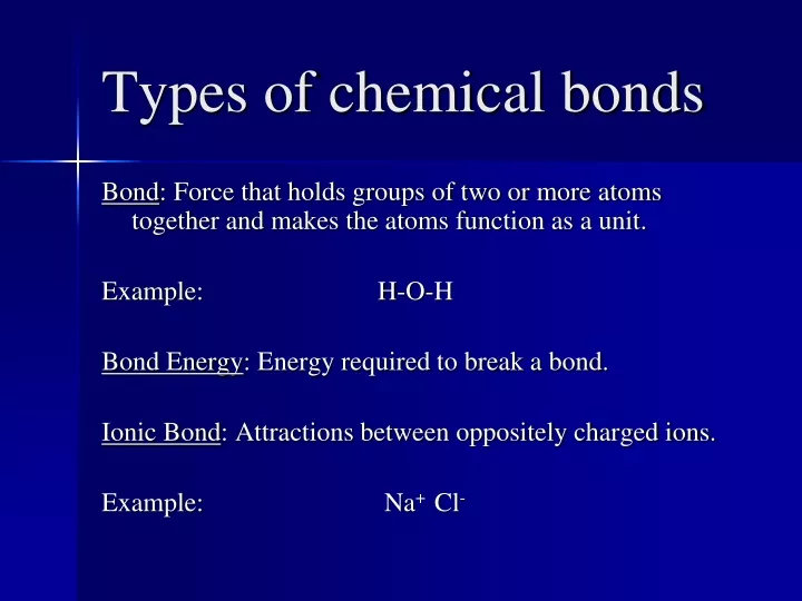 types of chemical bonds