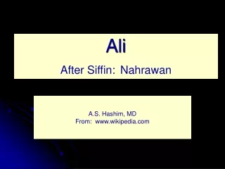 Ali  After Siffin: Nahrawan