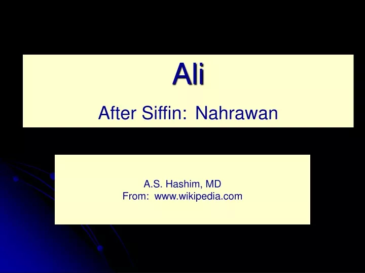 ali after siffin nahrawan