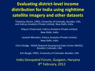 India Geospatial Forum, Gurgaon, Haryana 8 th  February, 2012