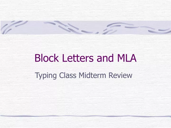 block letters and mla