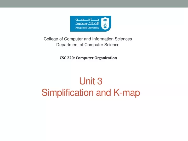 unit 3 simplification and k map