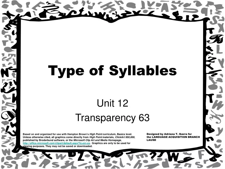 type of syllables