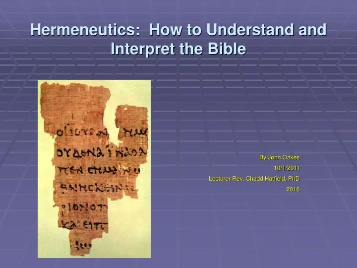 hermeneutics how to understand and interpret