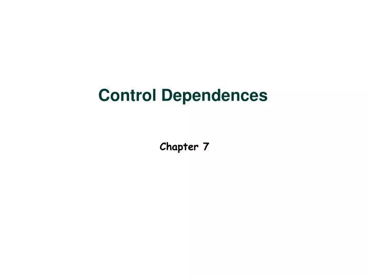 control dependences