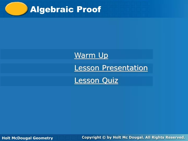 algebraic proof