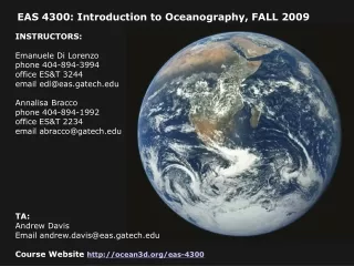 EAS 4300: Introduction to Oceanography, FALL 2009