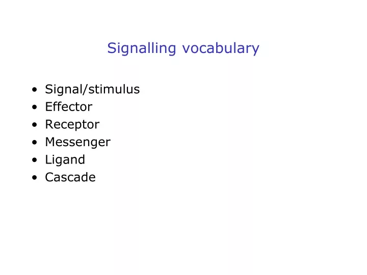 signalling vocabulary