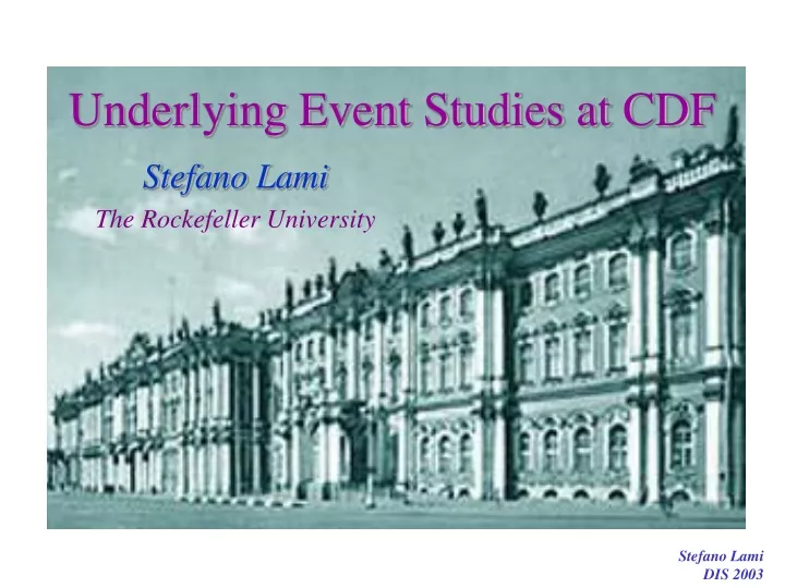 underlying event studies at cdf