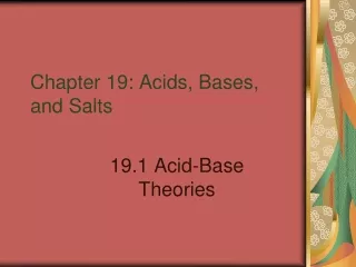 Chapter 19: Acids, Bases, and Salts