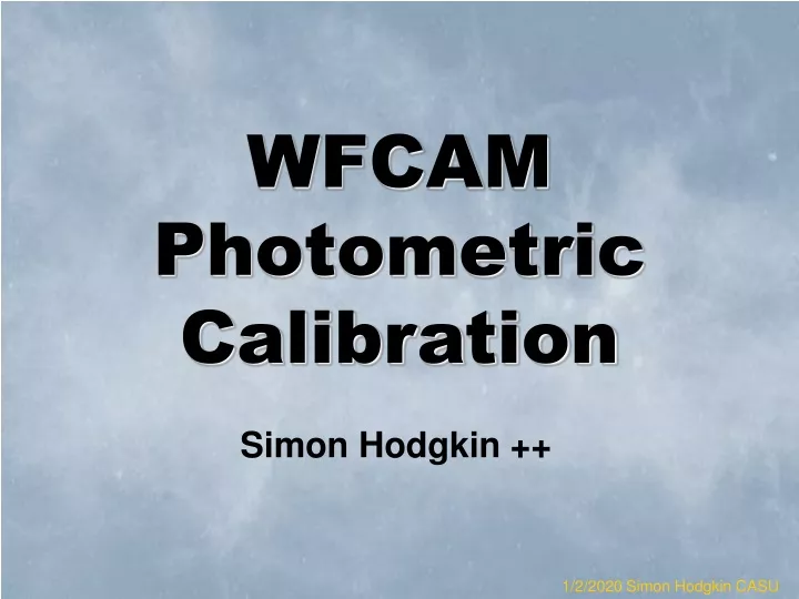 wfcam photometric calibration